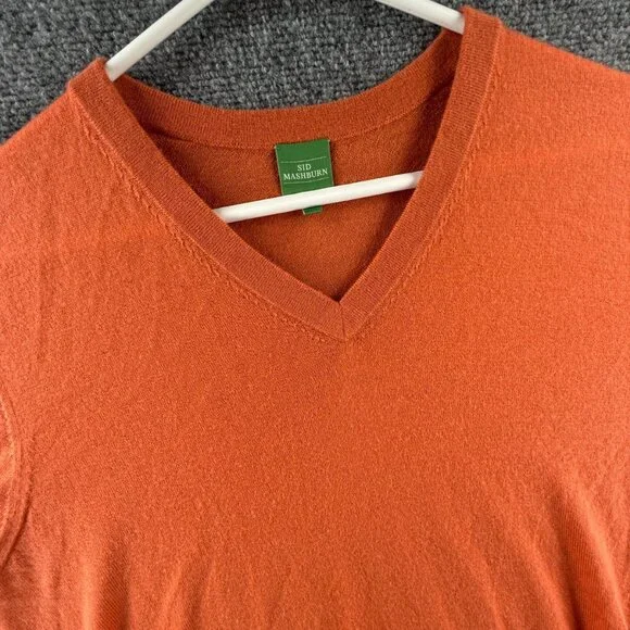 Sid Mashburn Orange V-Neck Sweater - Picture 2 of 14
